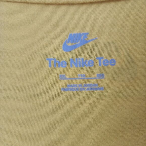 "Nike Essentials Sport 2" Mens T-Shirt XXL Yellow Green Logo Short Sleeve Crew - Picture 9 of 11